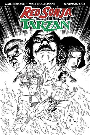 Red Sonja / Tarzan issue 2-E Walter Geovani 1:10 Black & White Cover