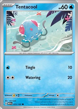 Pokemon: Scarlet & Violet - 151 (Base Set) card 072/165 Tentacool