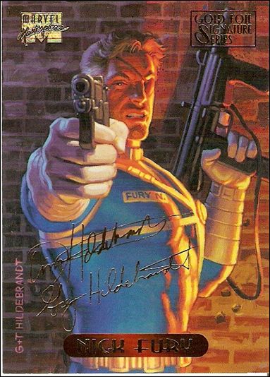 1994 Marvel Masterpieces (Gold-Foil Signature Parallel Base Set) card 39 Nick Fury