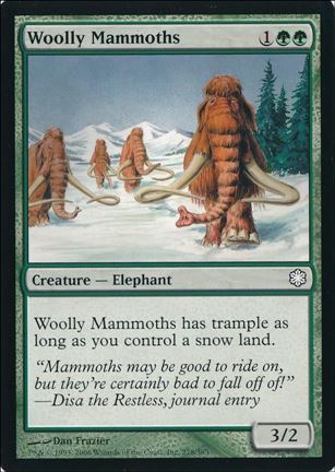 Magic the Gathering: Ice Age (Base Set) card 278-B Woolly Mammoths - Coldsnap Reprint