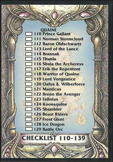 Battle Cards (Base Set) card 138 Checklist 110-139