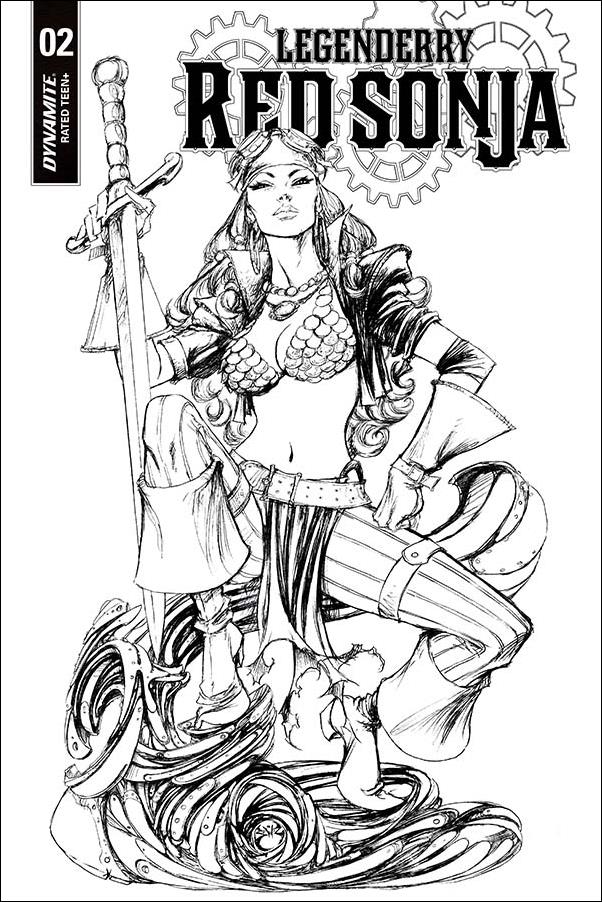 Legenderry Red Sonja (2018) issue 2-B Joe Benitez B&W Cover