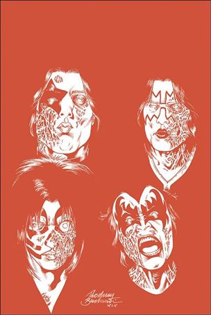Kiss Zombies issue 3-K Rodney Buchemi 1:21 Red Tint Virgin Cover