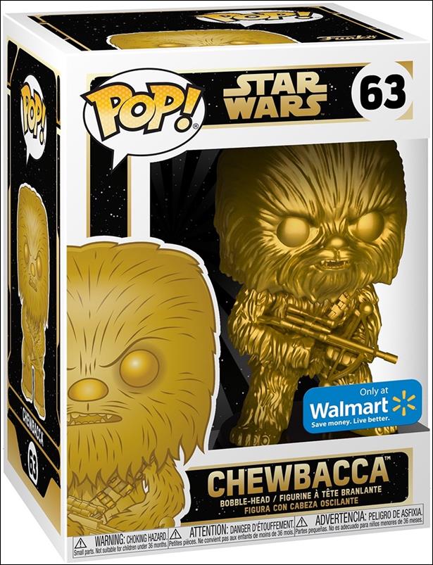 POP! Star Wars figure 63-E Chewbacca (Gold) Walmart Exclusive