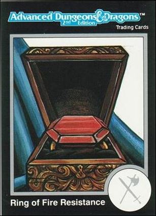 TSR 1991 Trading Cards Premier Edition Factory Set (Base Set) card 39 Advanced D & D - Ring of Fire Resistance