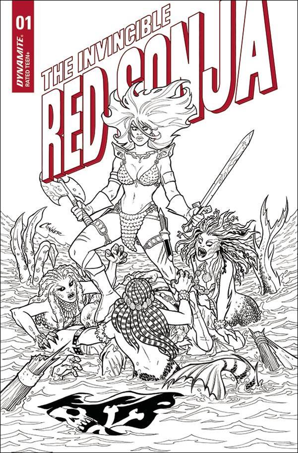 Invincible Red Sonja issue 1-K Amanda Conner 1:15 Black & White Cover