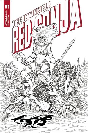 Invincible Red Sonja issue 1.00-K Amanda Conner 1:15 Black & White Cover