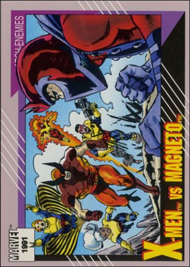 Marvel Universe: Series 2 (Base Set) card 125 X-Men vs Magneto
