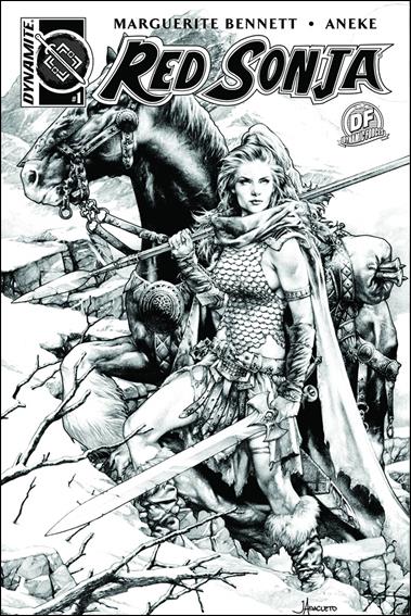 Red Sonja (2016/01) issue 1-N Jay Anacleto Connecting DF Black & White Cover