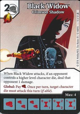 Marvel Dice Masters Avengers Infinity Campaign Box  card 10 Black Widow: Crimson Shadow 