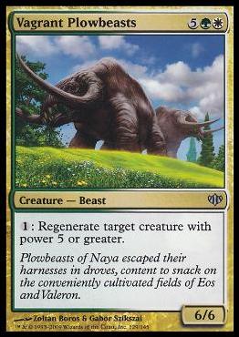 Magic the Gathering: Conflux (Base Set) card 129-B Vagrant Plowbeasts (Foil)