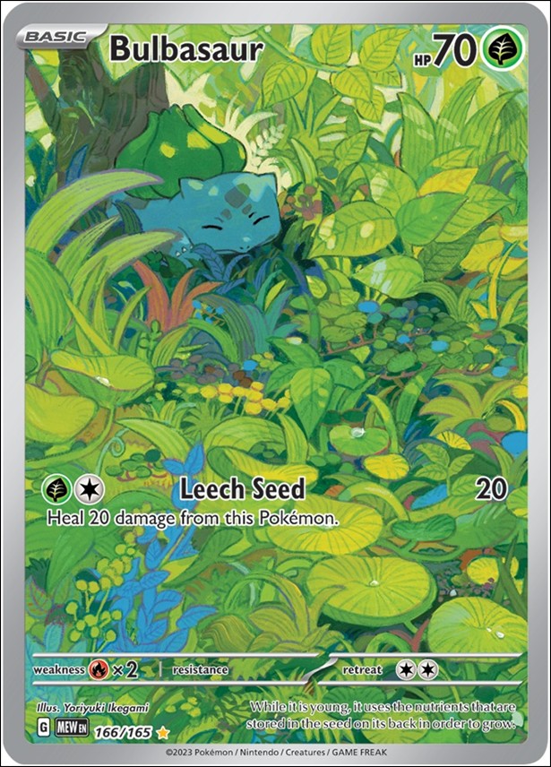 Pokemon: Scarlet & Violet - 151 (Base Set) card 166/165 Bulbasaur (HoloFoil) Full Art Illustration