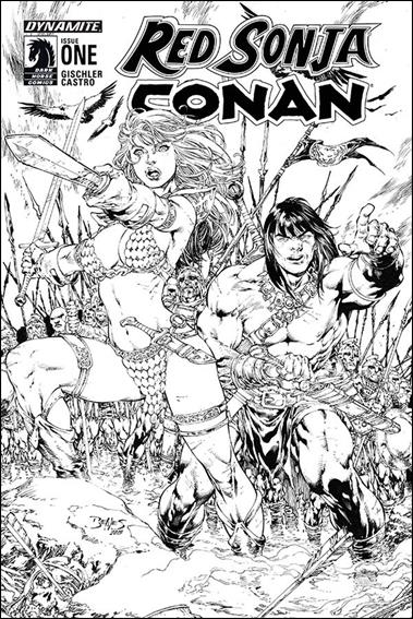 Red Sonja / Conan issue 1-H Ed Benes Black and White Cover