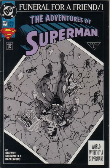 Adventures of Superman (1987) issue 498-C Purple & Gray Logo Cover (3rd Printing)