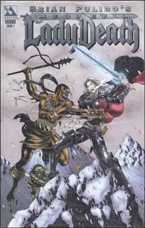 Brian Pulido's Medieval Lady Death issue 7-F Platinum Foil Cover Polybagged with COA 1/900