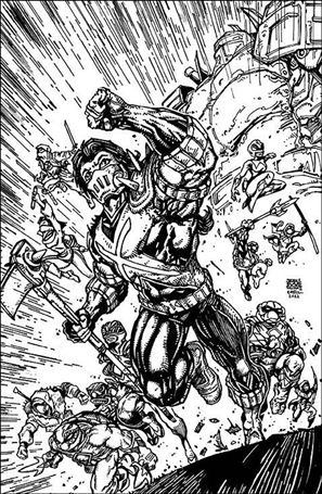 Mighty Morphin Power Rangers / Teenage Mutant Ninja Turtles II issue 4-F Eastman & Williams II B&W 1:10 Cover