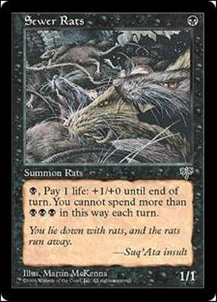 Magic the Gathering: Mirage (Base Set) card 139 Sewer Rats
