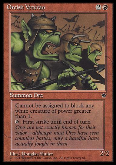 Magic the Gathering: Fallen Empires (Base Set) card 62-B Orcish Veteran