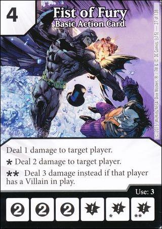 DC Comics Dice Masters Justice League  card 27 Fist of Fury Basic Action Card