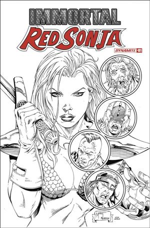 Immortal Red Sonja issue 1-K Marat Mychaels 1:7 Black & White Cover
