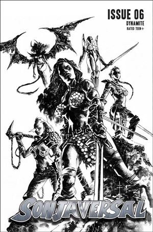 Sonjaversal issue 6-H Sebastian Fiumara 1:7 Black & White Cover