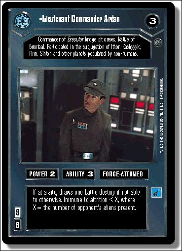 Star Wars: Dagobah Limited (Base Set) card 14 Lieutenant Commander Ardan