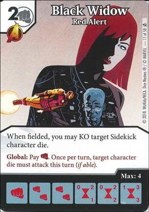 Marvel Dice Masters Avengers Infinity Campaign Box  card 11 Black Widow: Red Alert 