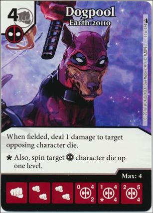 Marvel Dice Masters Deadpool card 11 Dogpool: Earth-20110