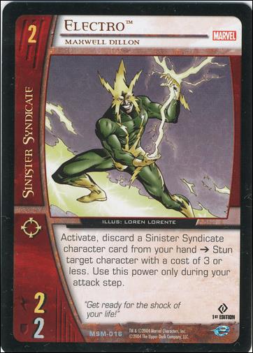Web of Spider-Man VS System (Base Set) card 16 Electro, Maxwell Dillon