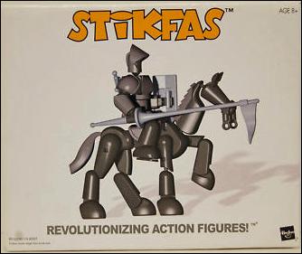 Stikfas Deluxe Pack figure 1 Omega Male Armored Knight with Stallion (Black)