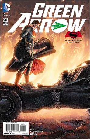 Green Arrow (2011) issue 50-B Aaron Kuder Batman v Superman Cover