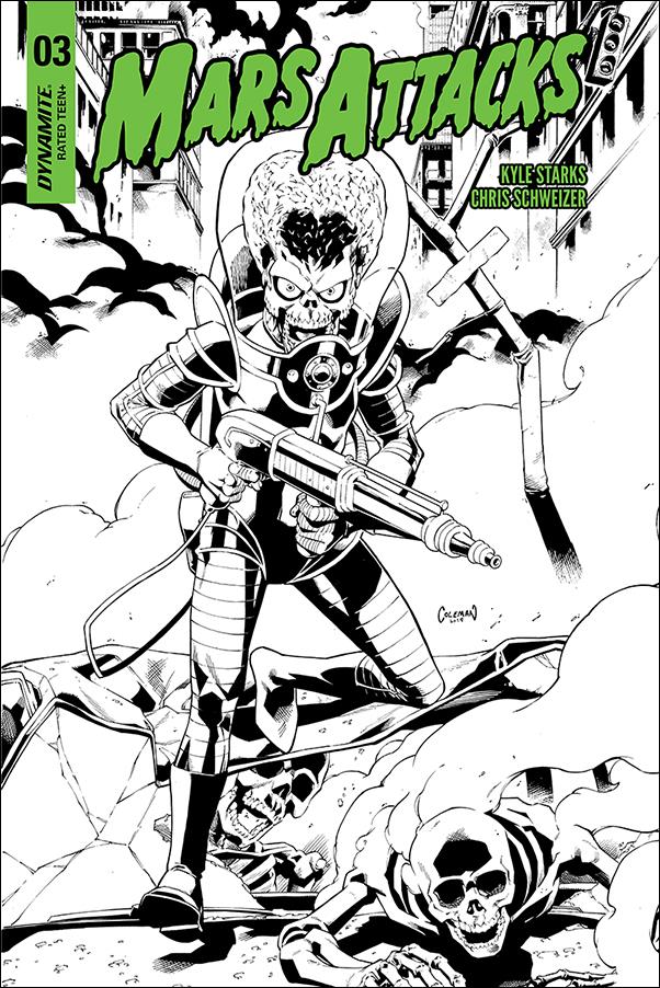 Mars Attacks (2018) issue 3-G Ruairi Coleman 1:20 Black & White Cover