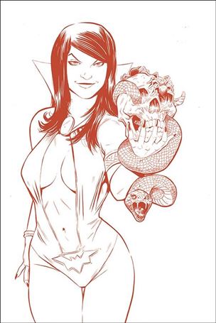 Vampirella / Red Sonja issue 5-P Drew Moss FOC Tinted Virgin Cover