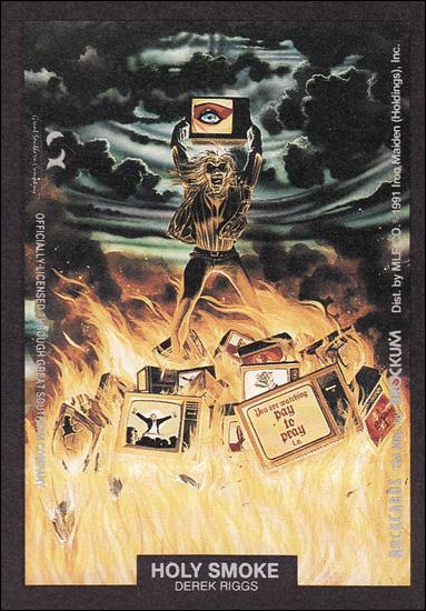 Rock Cards (Artwork Stick-on Subset) card nn-8 Holy Smoke - Derek Riggs