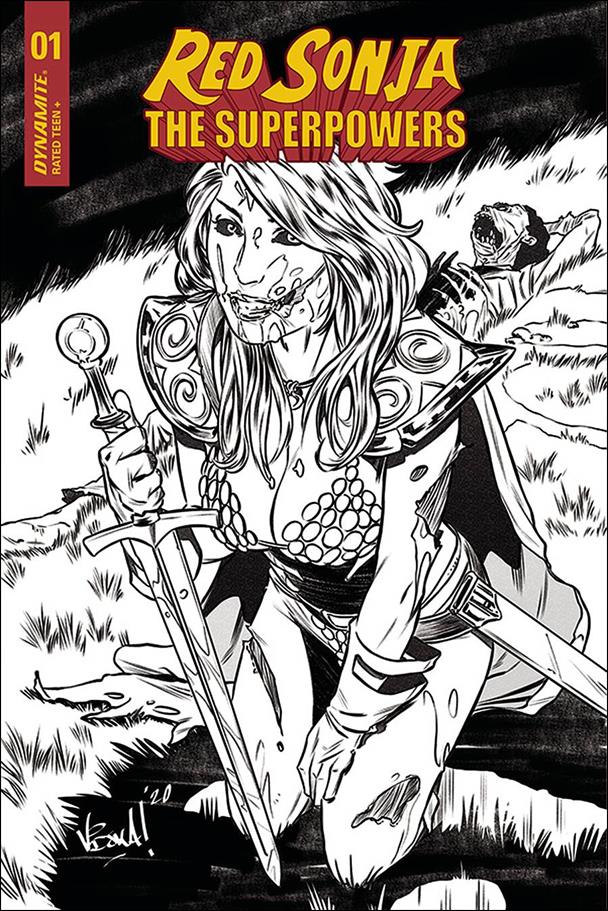 Red Sonja: The Superpowers issue 1-J Vincenzo Federici 1:15 Black & White Cover