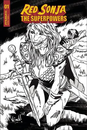 Red Sonja: The Superpowers issue 1-J Vincenzo Federici 1:15 Black & White Cover