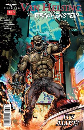 Van Helsing vs Frankenstein issue 3-B Jason Metcalf Cover