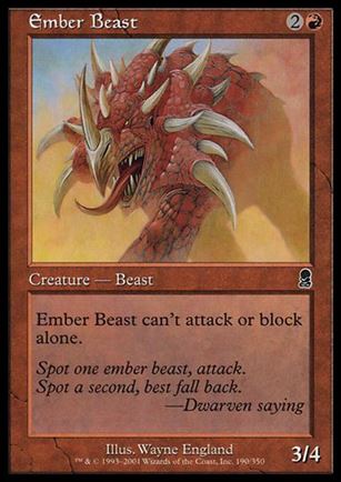 Magic the Gathering: Odyssey (Base Set) card 190 Ember Beast