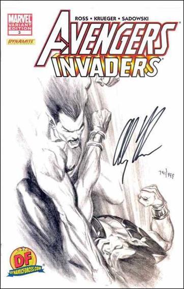 Avengers/Invaders issue 3-D Dynamic Forces Sketch Cover (Signed by Ross) 1/999