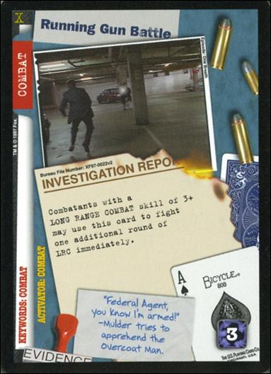 X-Files: The Truth Is Out There (Base Set) card XF97-0022v2 Running Gun Battle