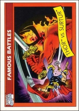 Marvel Universe: Series 1 (Base Set) card 91 Thor vs Surtur