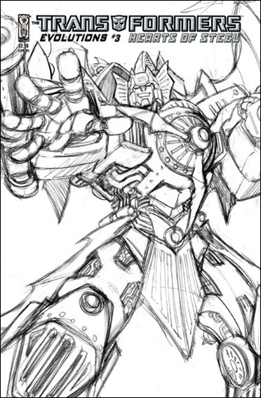 Transformers: Evolutions issue 3-C Starscream 1:10 Sketch Cover