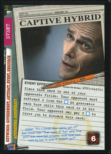 X-Files: 101361 (Base Set) card XF97-0447x1 Captive Hybrid