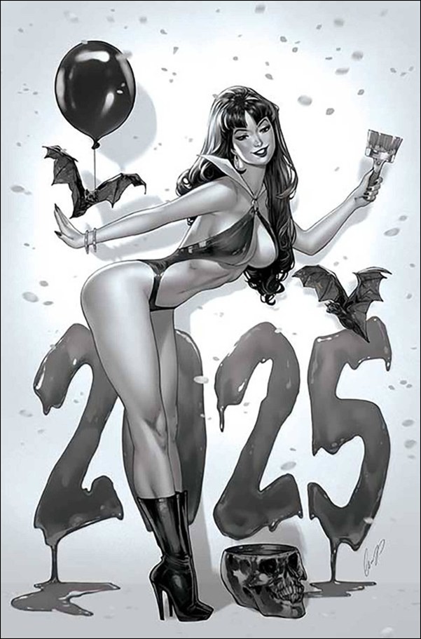 Vampirella (2019) issue 675-Q Elias Chatzoudis B&W Virgin 1:7 Cardstock Cover