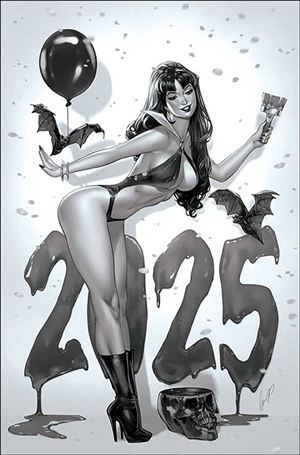 Vampirella (2019) issue 675-Q Elias Chatzoudis B&W Virgin 1:7 Cardstock Cover