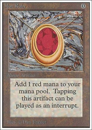Magic the Gathering: Unlimited (Base Set) card 266 Mox Ruby