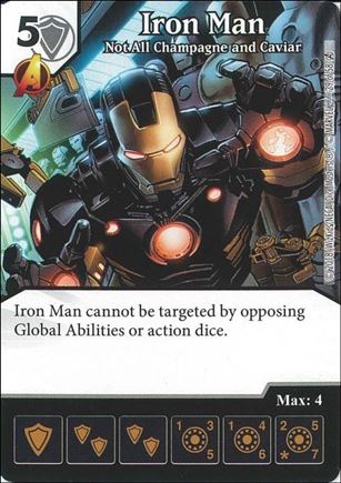 Marvel Dice Masters Avengers Infinity Campaign Box  card 29 Iron Man: Not All Champagne and Caviar 