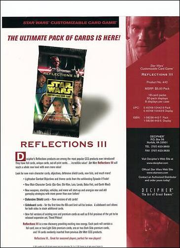 Star Wars: Reflections III card 8 Dealer Sell Sheet