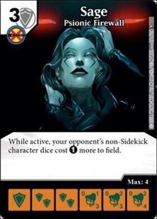 Marvel Dice Masters Dark X-Men Team Pack card 16 Sage: Psionic Firewall