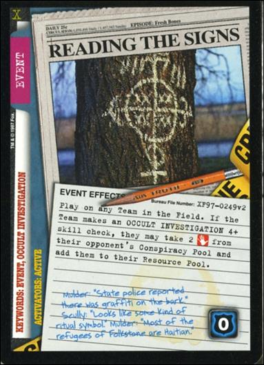 X-Files: The Truth Is Out There (Base Set) card XF97-0249v2 Reading The Signs